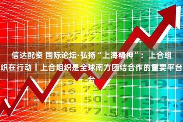 信达配资 国际论坛·弘扬“上海精神”：上合组织在行动｜上合组织是全球南方团结合作的重要平台
